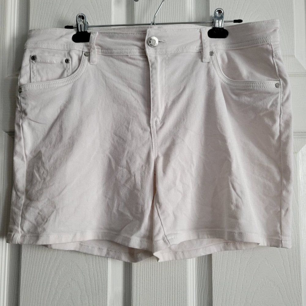 White Stretch Denim Shorts